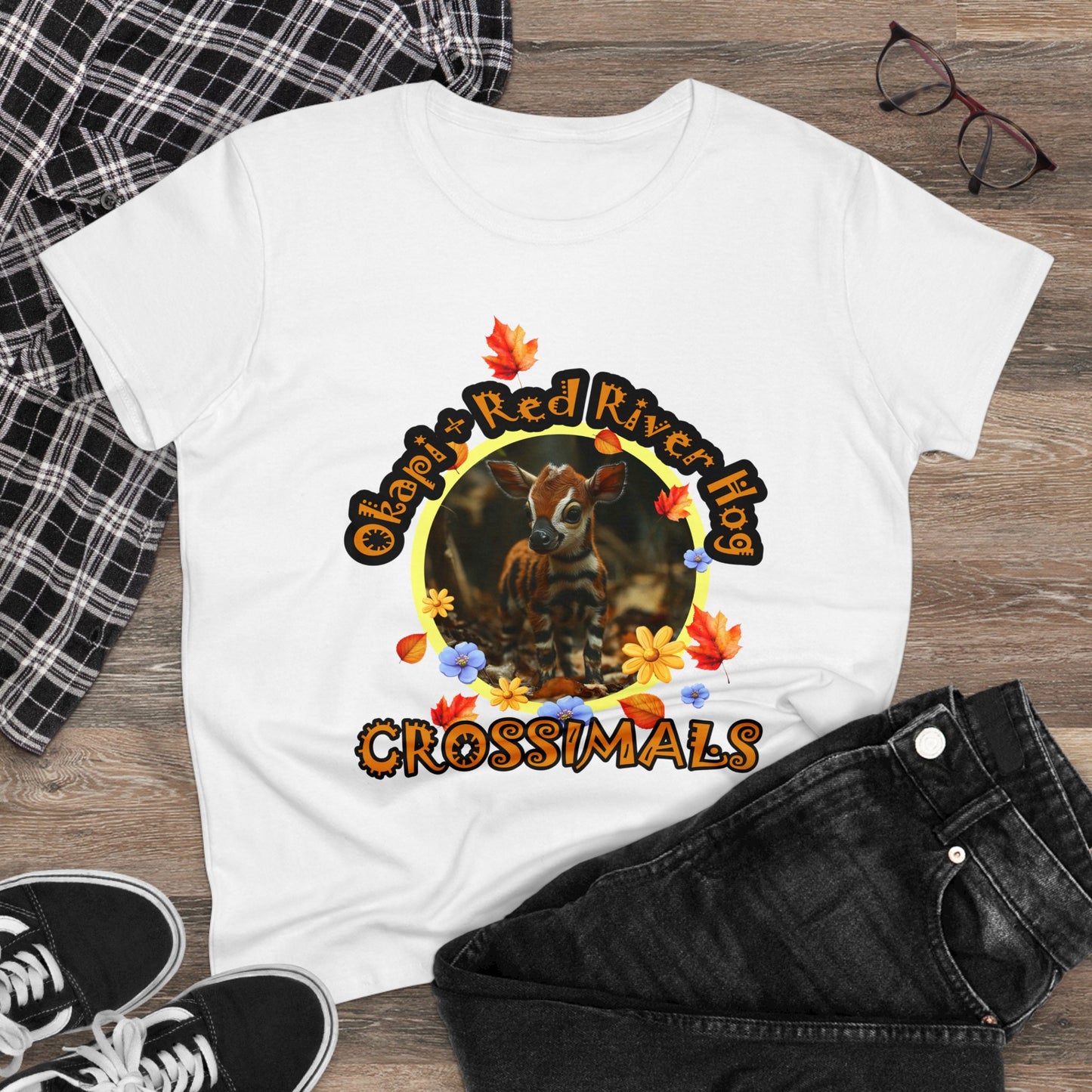 Okapi Red River Hog Cross Women's Midweight Cotton Tee