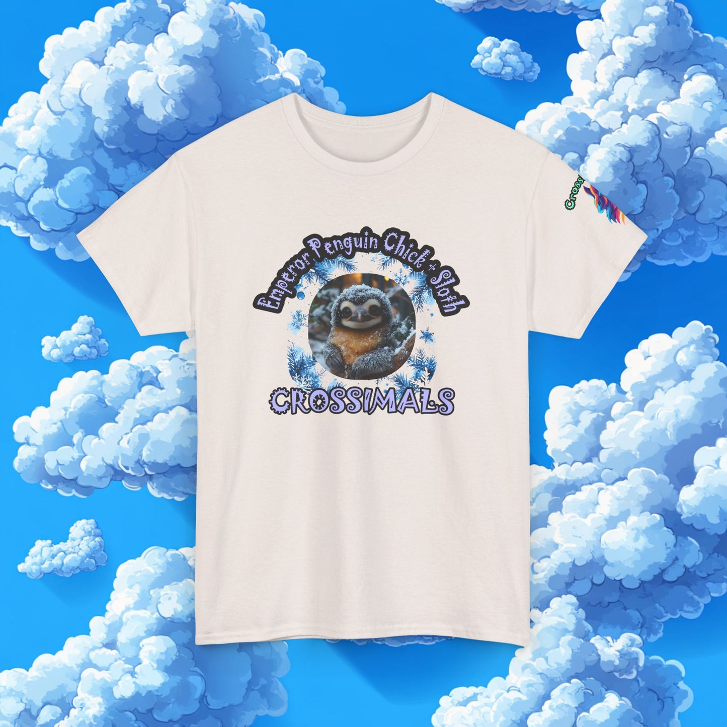 Emperor Penguin Chick Sloth Cross Unisex Heavy Cotton Tee