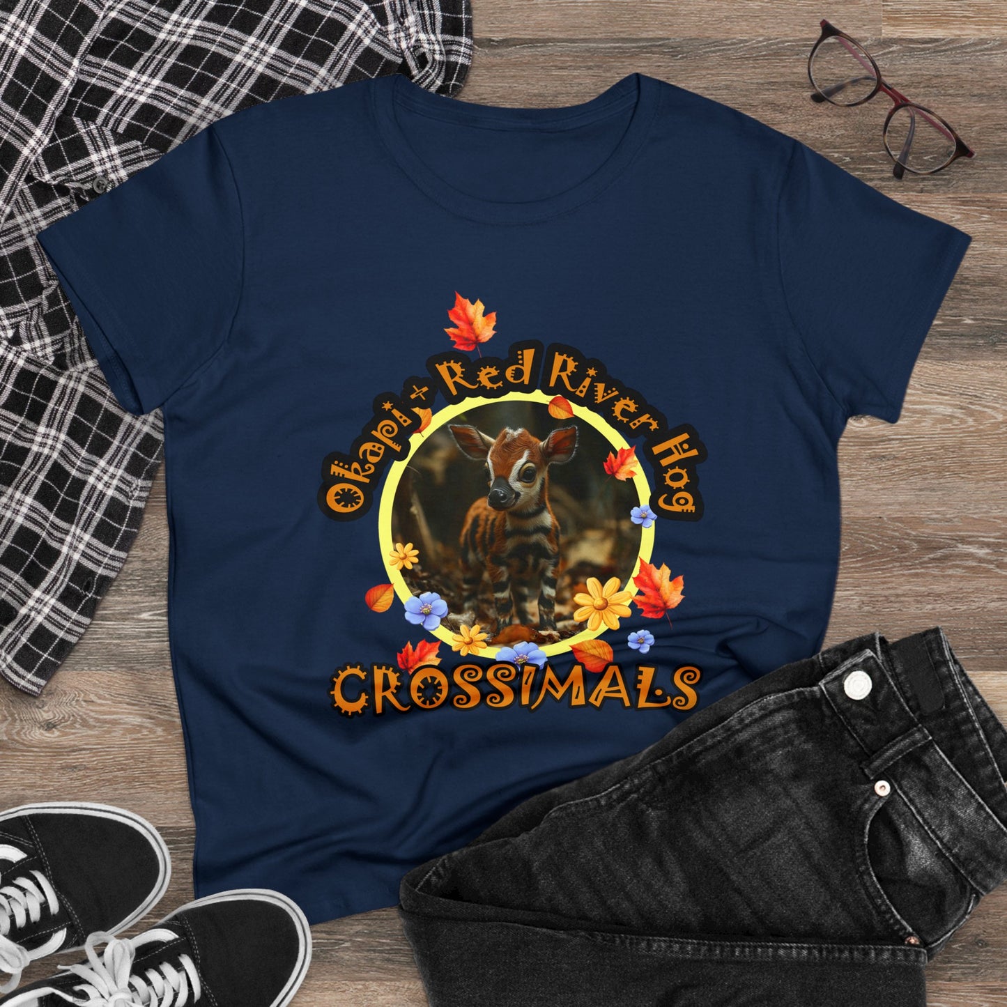 Okapi Red River Hog Cross Women's Midweight Cotton Tee