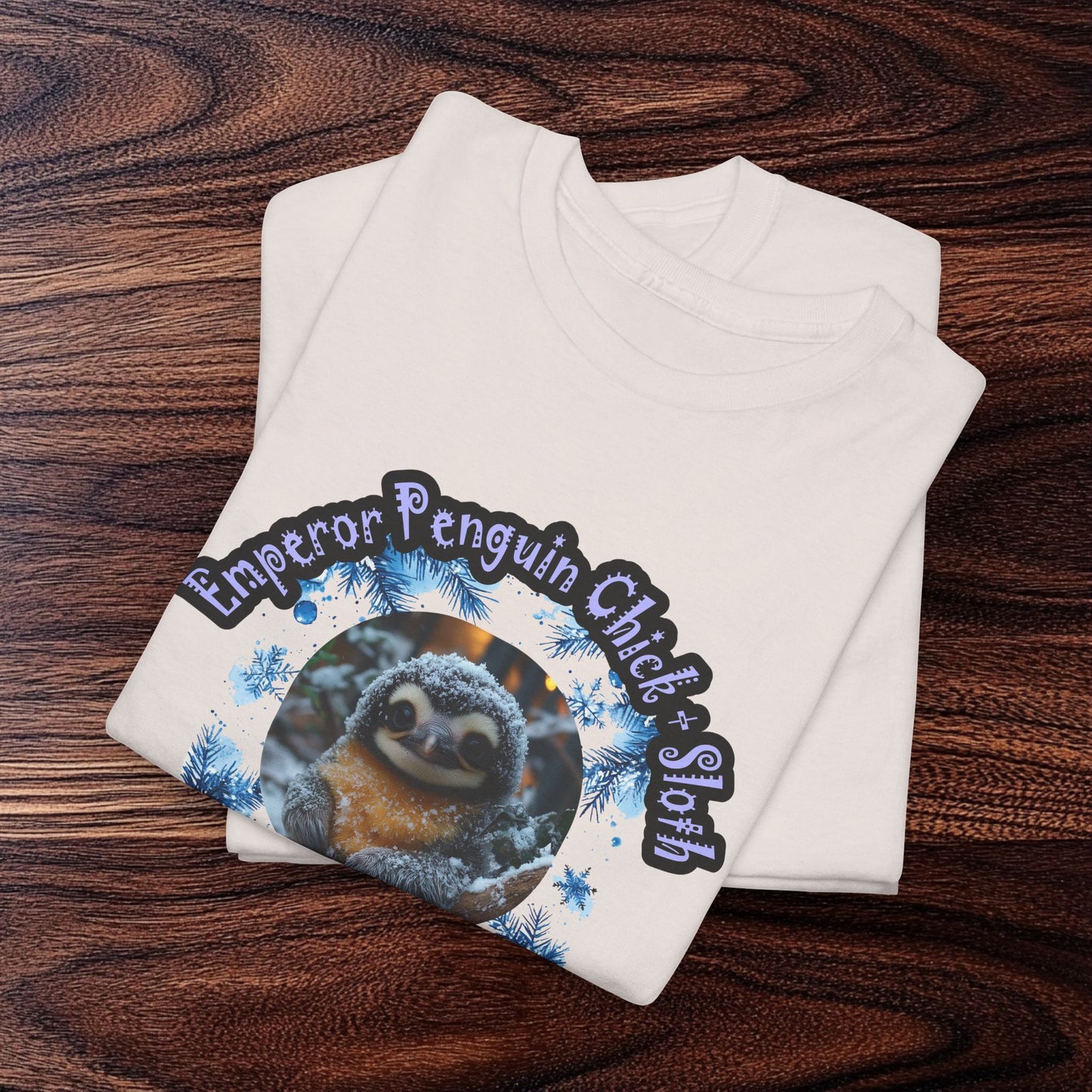 Emperor Penguin Chick Sloth Cross Unisex Heavy Cotton Tee