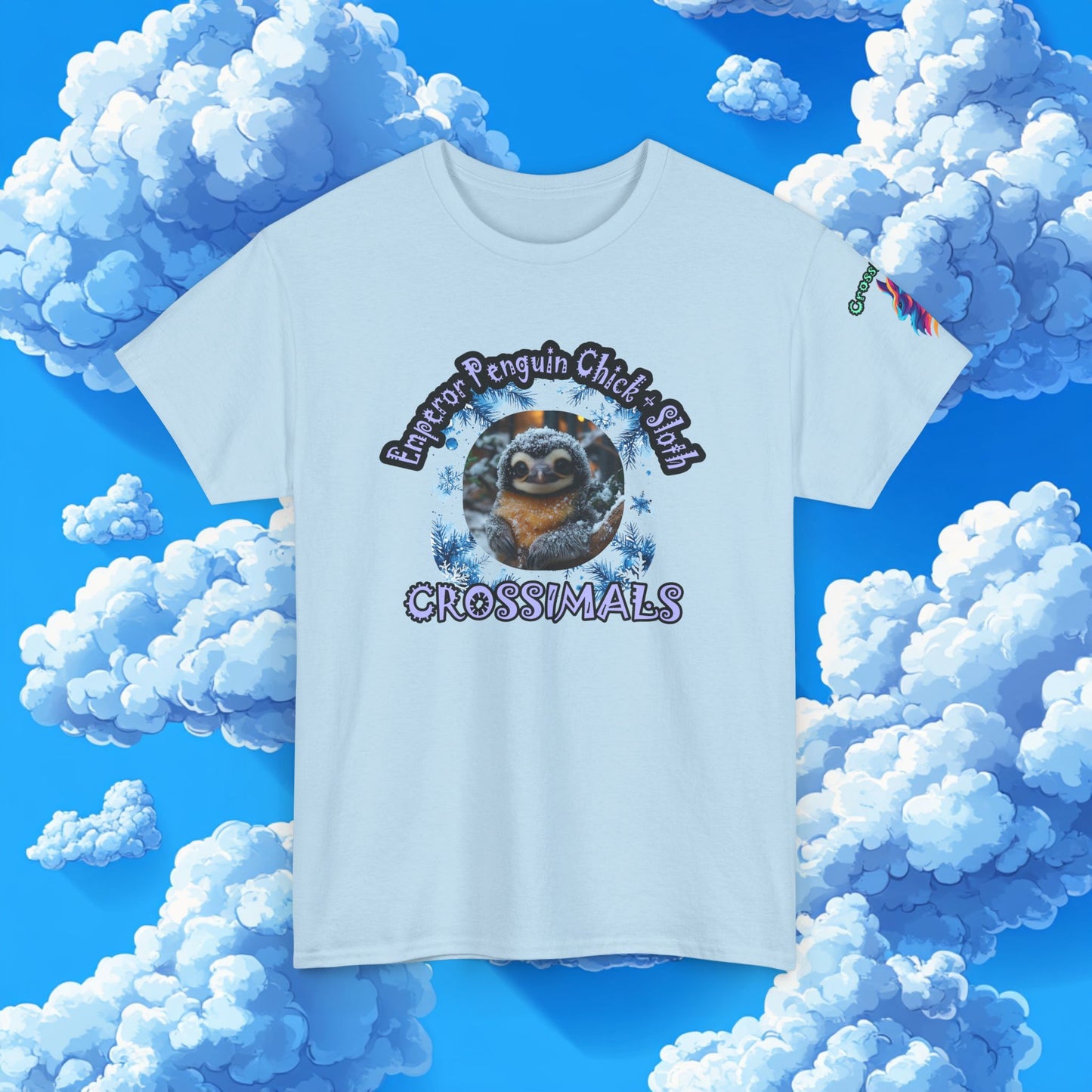 Emperor Penguin Chick Sloth Cross Unisex Heavy Cotton Tee