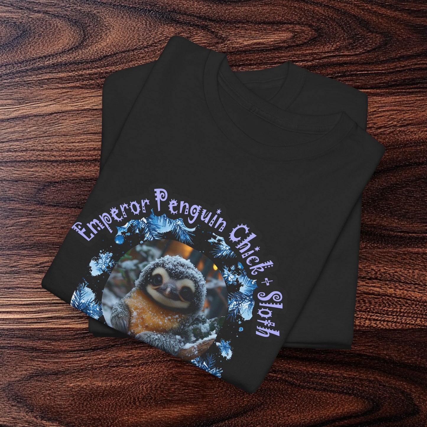 Emperor Penguin Chick Sloth Cross Unisex Heavy Cotton Tee