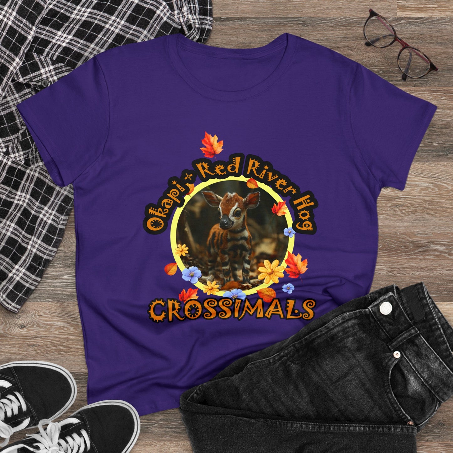 Okapi Red River Hog Cross Women's Midweight Cotton Tee