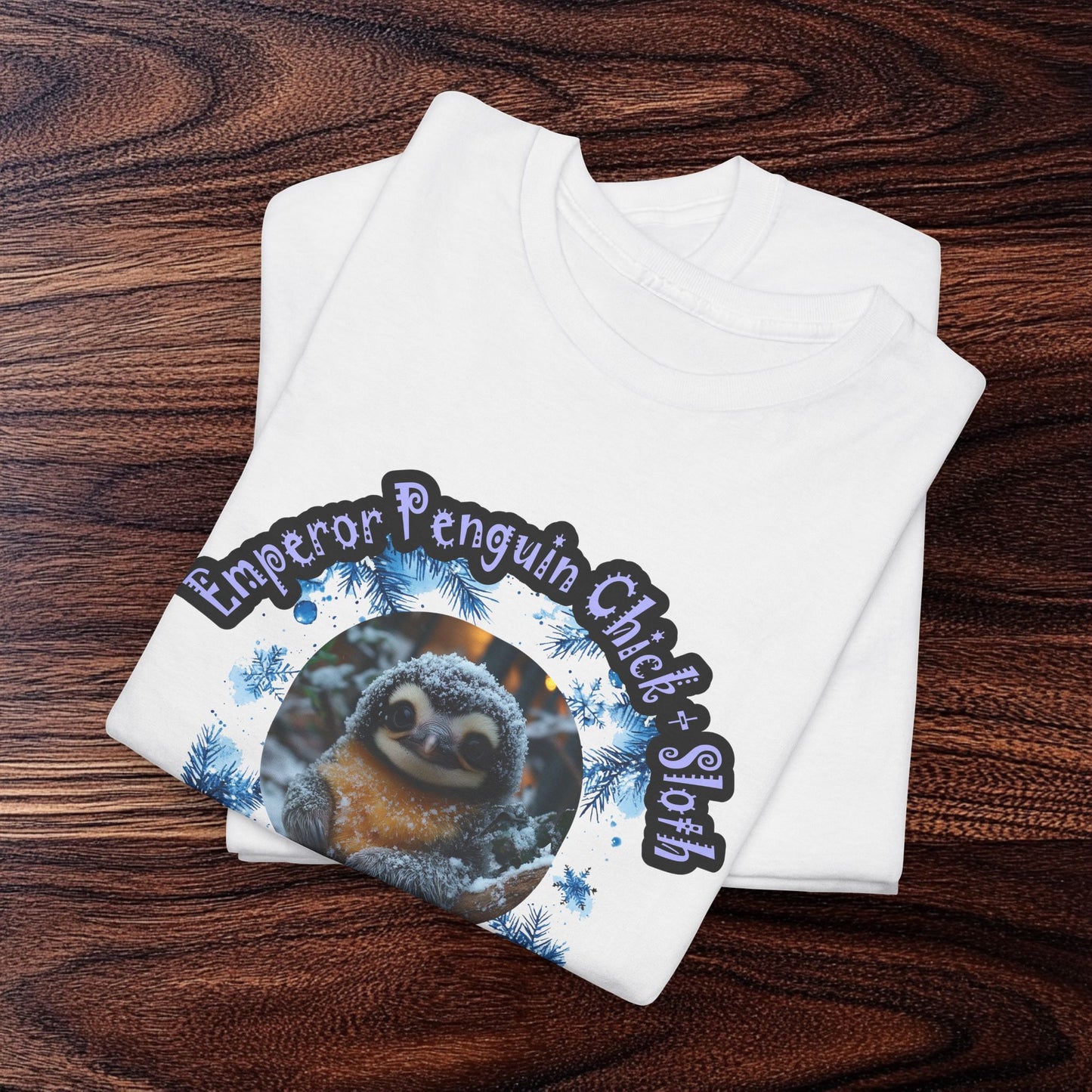 Emperor Penguin Chick Sloth Cross Unisex Heavy Cotton Tee