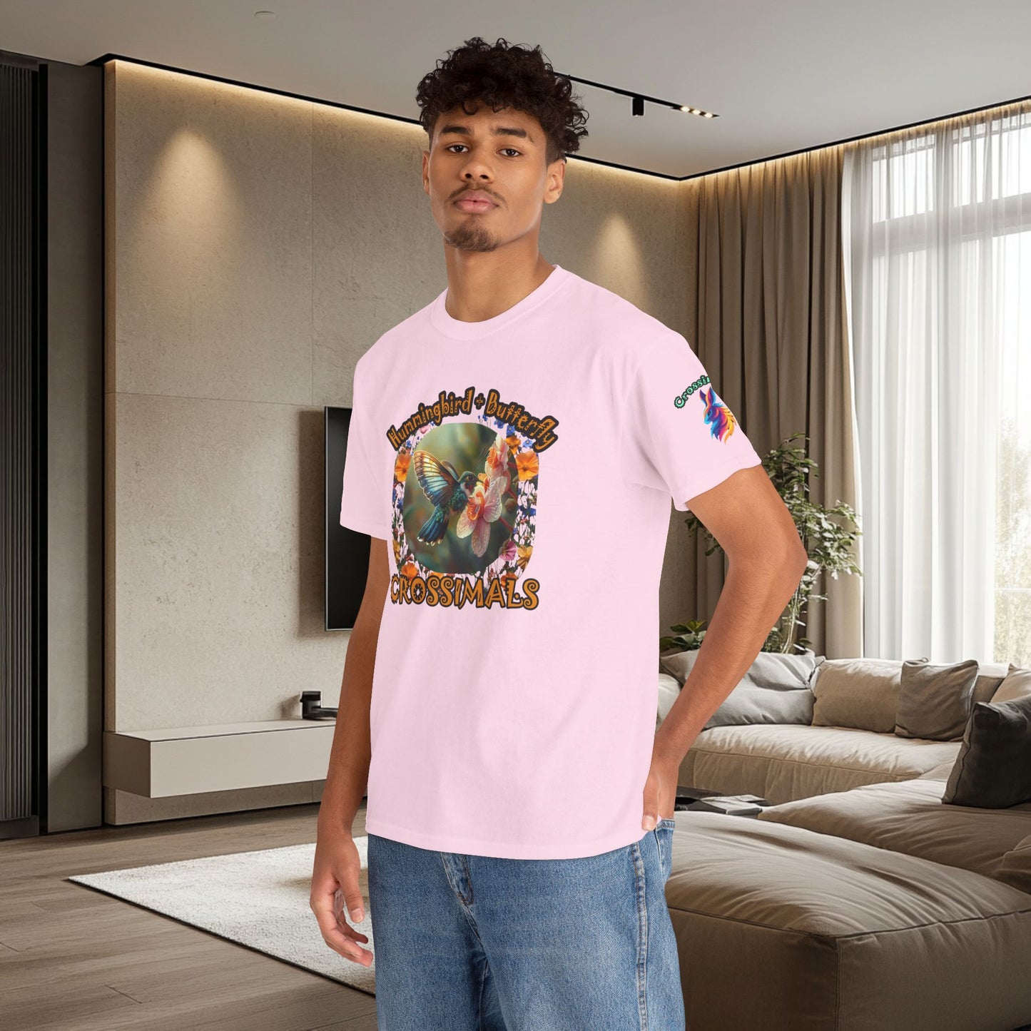 Hummingbird butterfly cross Unisex Heavy Cotton Tee