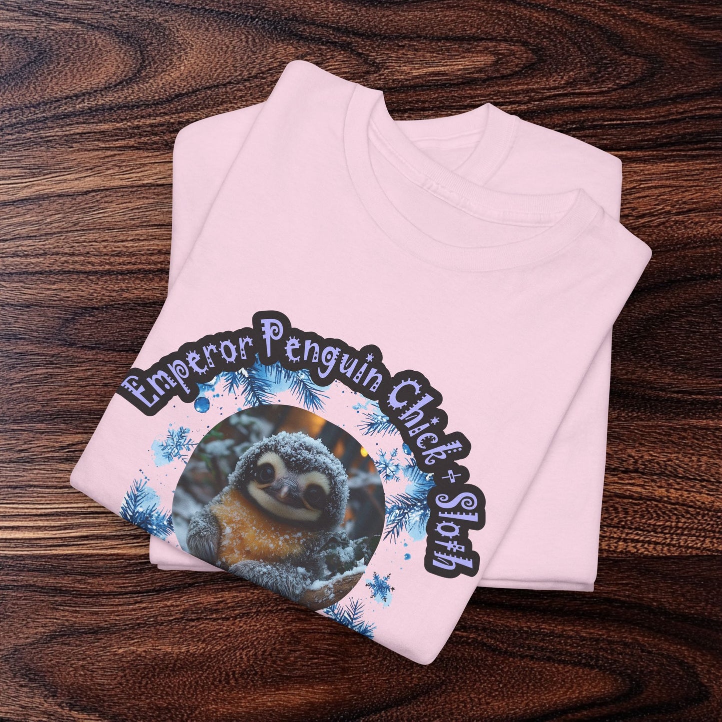 Emperor Penguin Chick Sloth Cross Unisex Heavy Cotton Tee