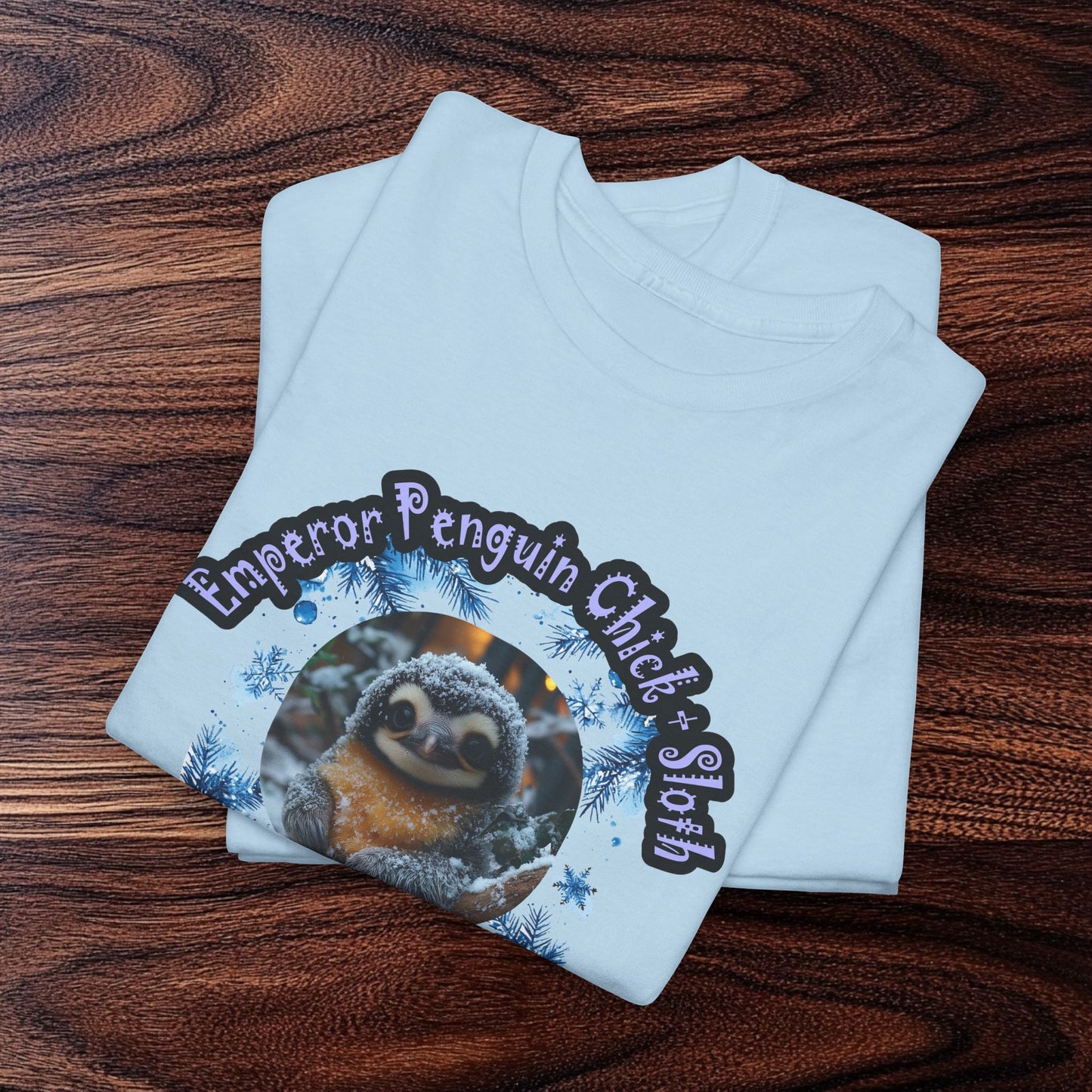 Emperor Penguin Chick Sloth Cross Unisex Heavy Cotton Tee