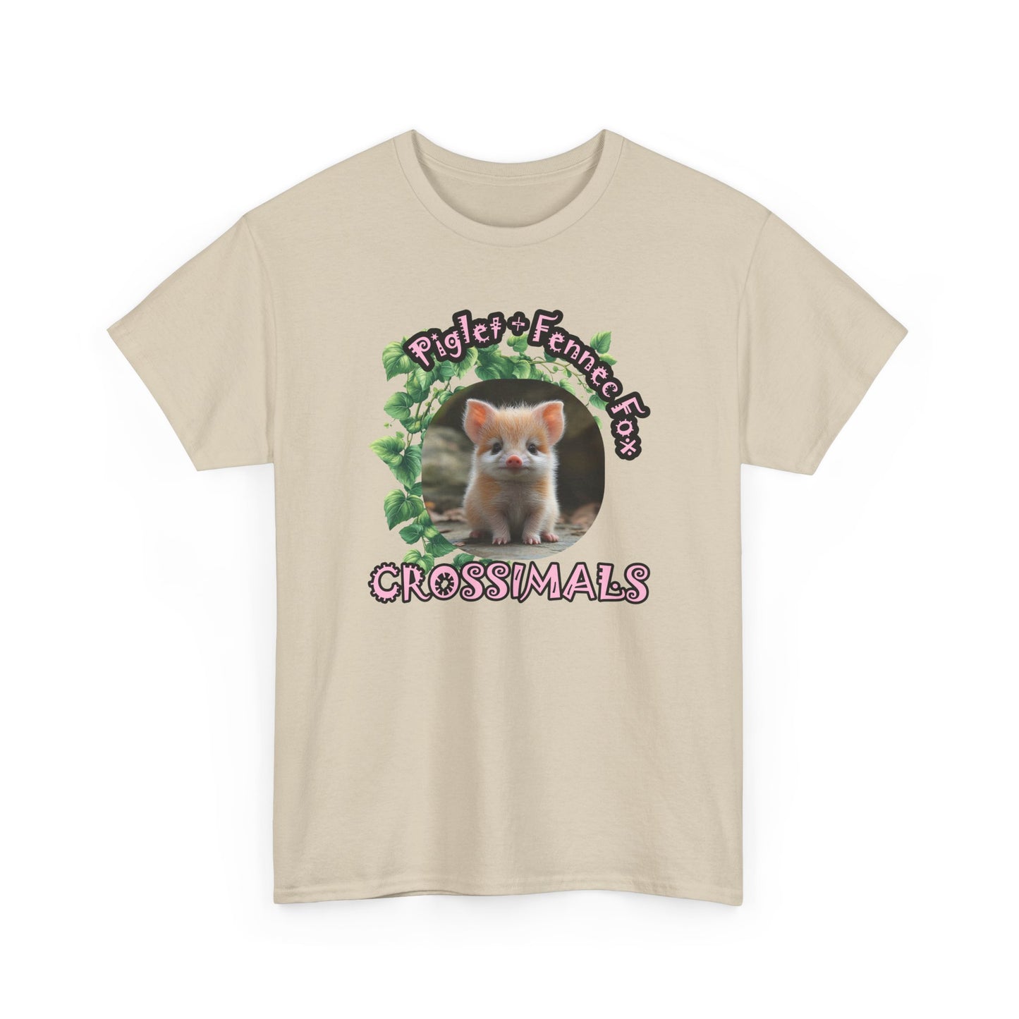 Crossimals Piglet Fennec Fox Unisex Heavy Cotton Tee