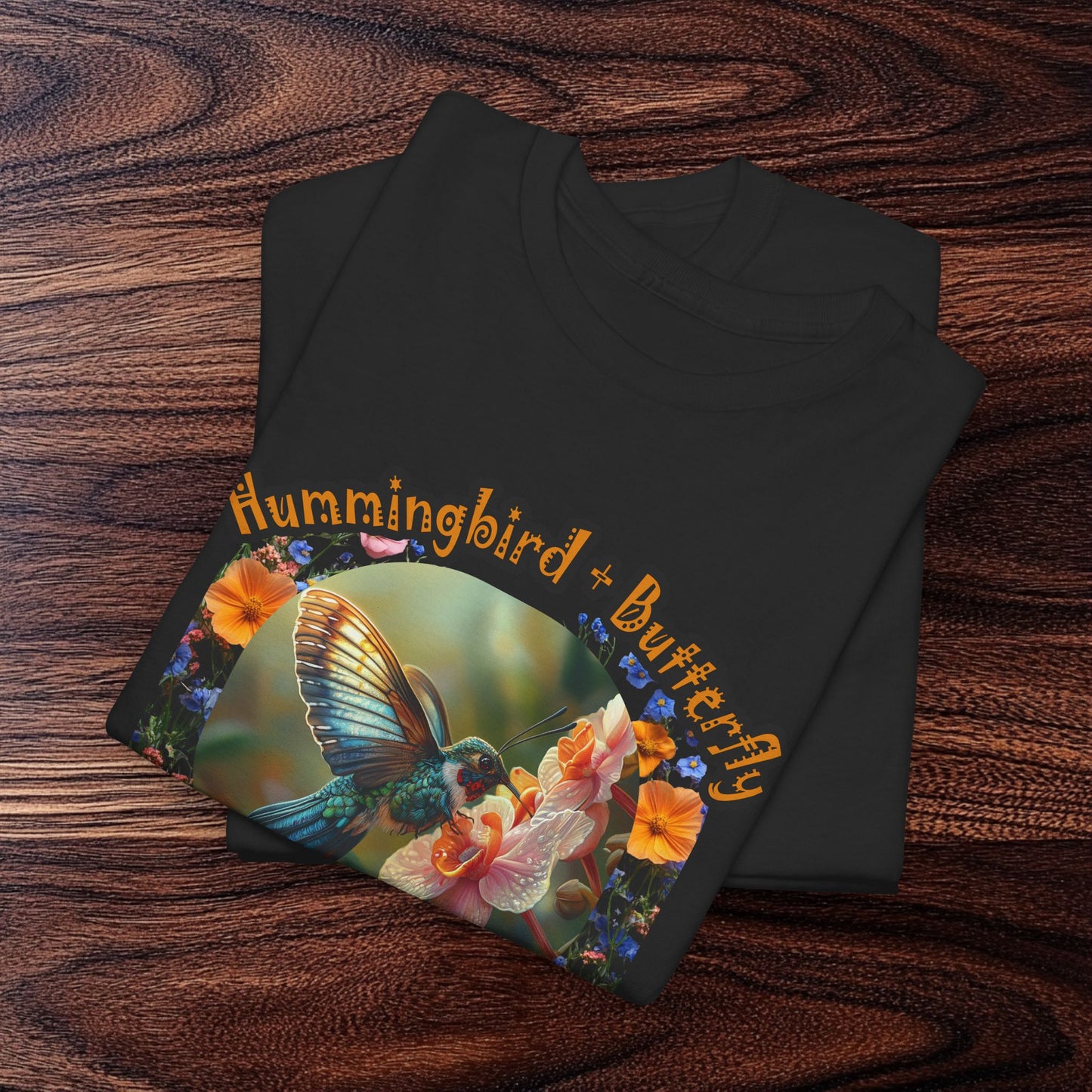 Hummingbird butterfly cross Unisex Heavy Cotton Tee